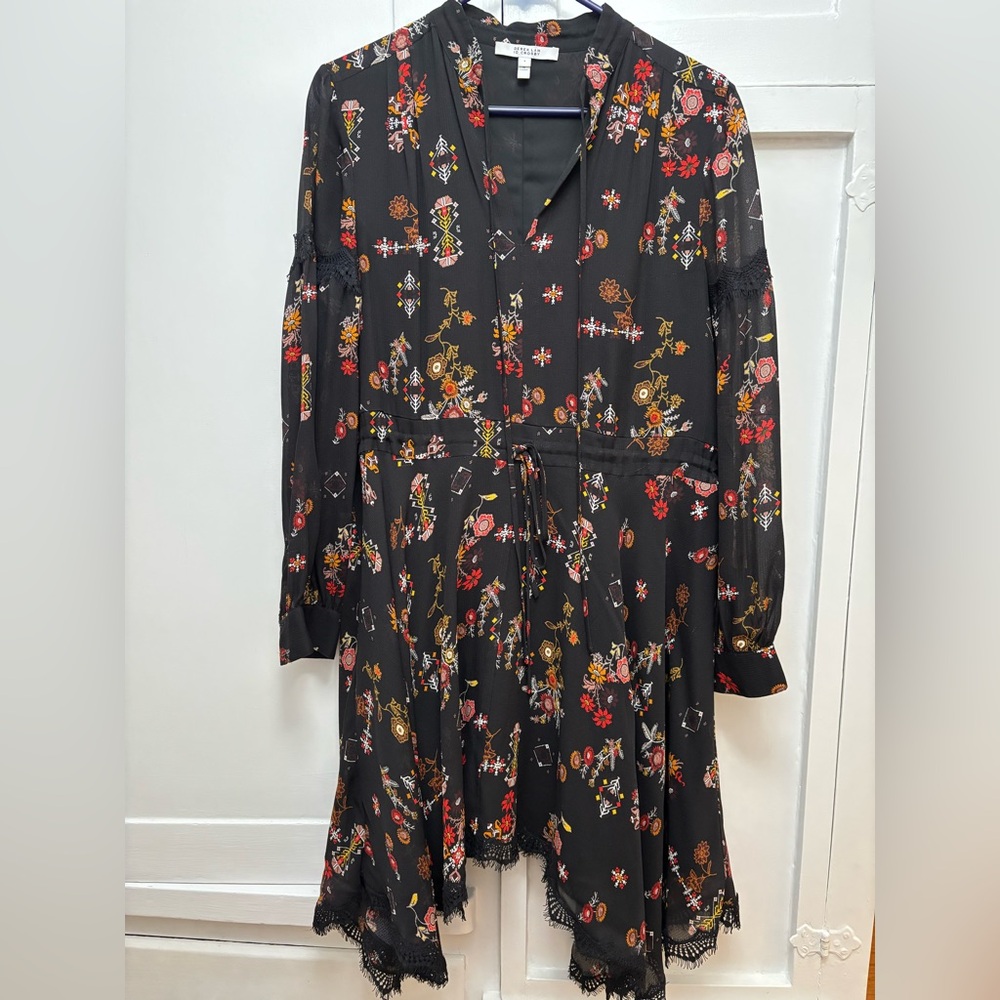 Derek Lam 10 Crosby Long sleeves silk asymmetrical dress size 4